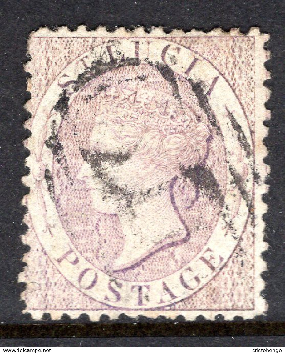 St Lucia 1864-76 QV - Wmk. Crown CC - P.12½ - 6d Mauve Used (SG 13a) - Ste Lucie (...-1978)