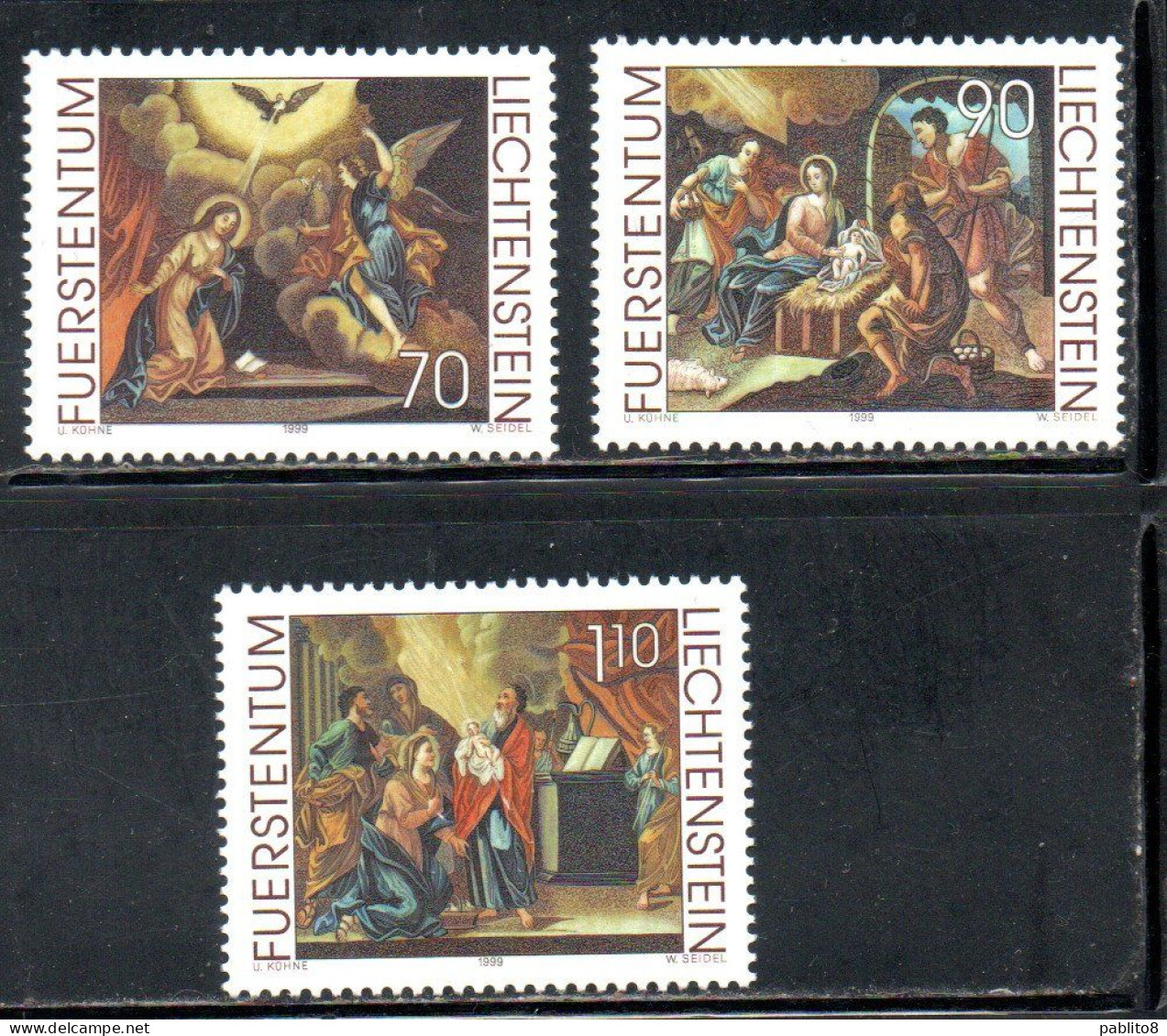 LIECHTENSTEIN 1999 CHRISTMAS NATALE NOEL WEIHNACHTEN NAVIDAD COMPLETE SET SERIE COMPLETA MNH - Neufs