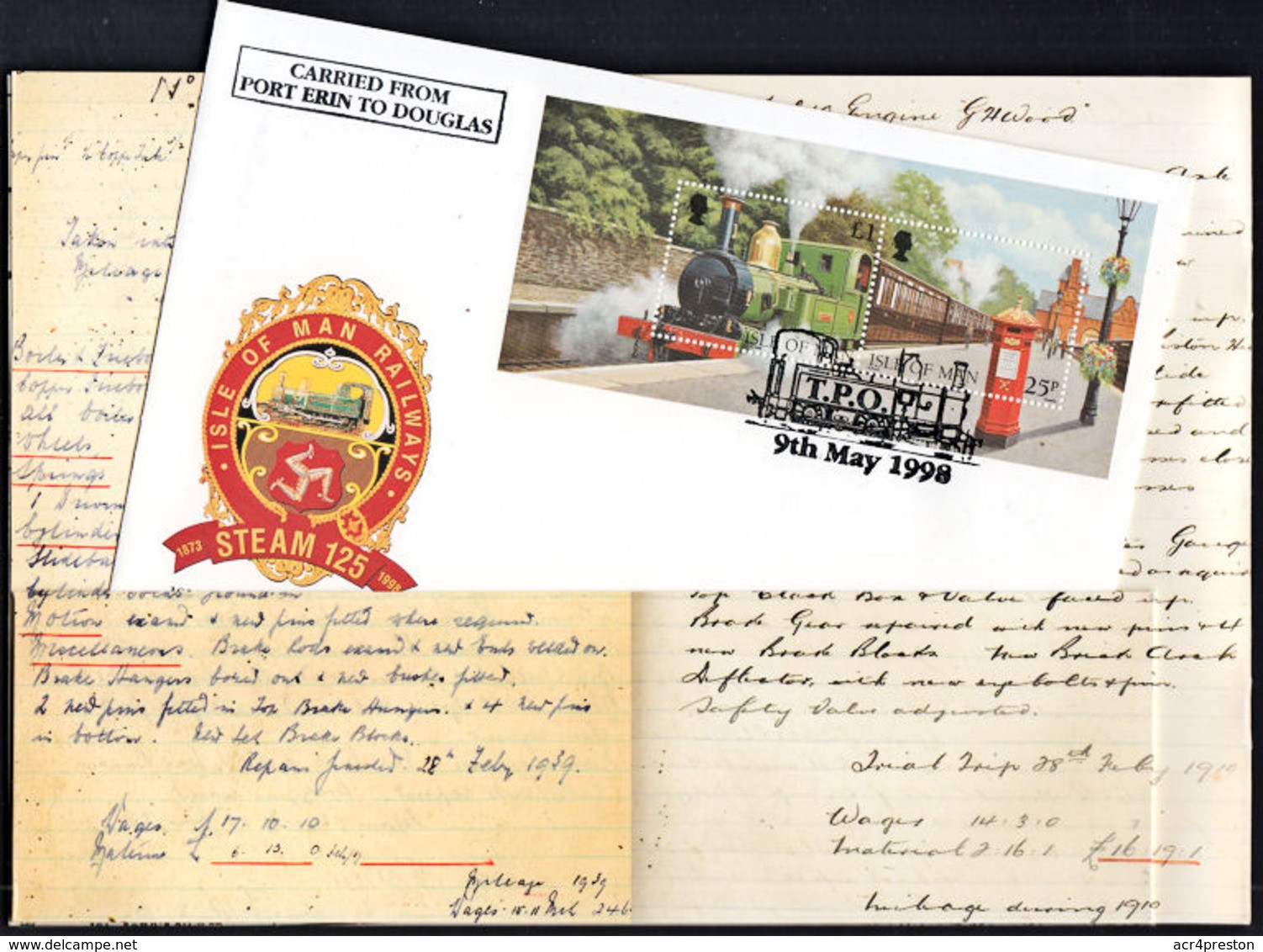 J0003 ISLE OF MAN 1998, 125th Anniversary Of Isle Of Man Railways, Limited Edition Post Office Booklet - Isla De Man