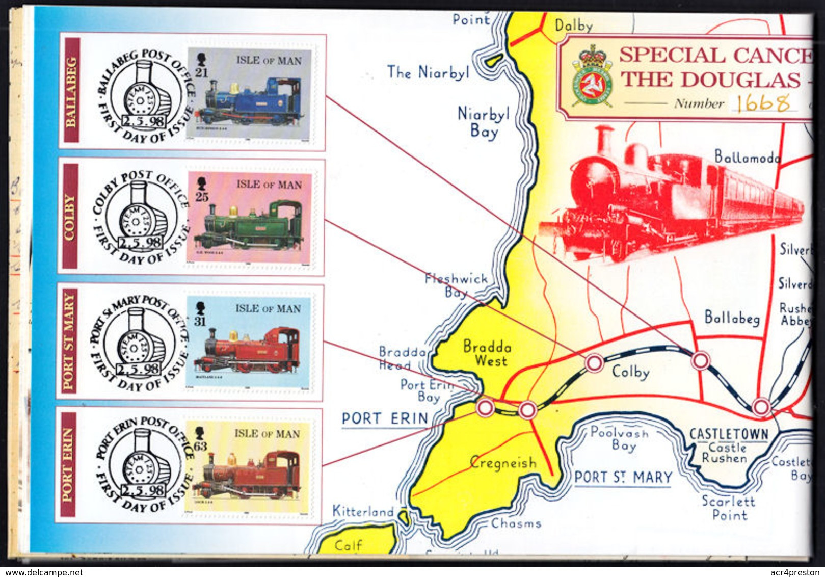 j0003 ISLE OF MAN 1998, 125th Anniversary of Isle of Man Railways, Limited Edition Post Office Booklet
