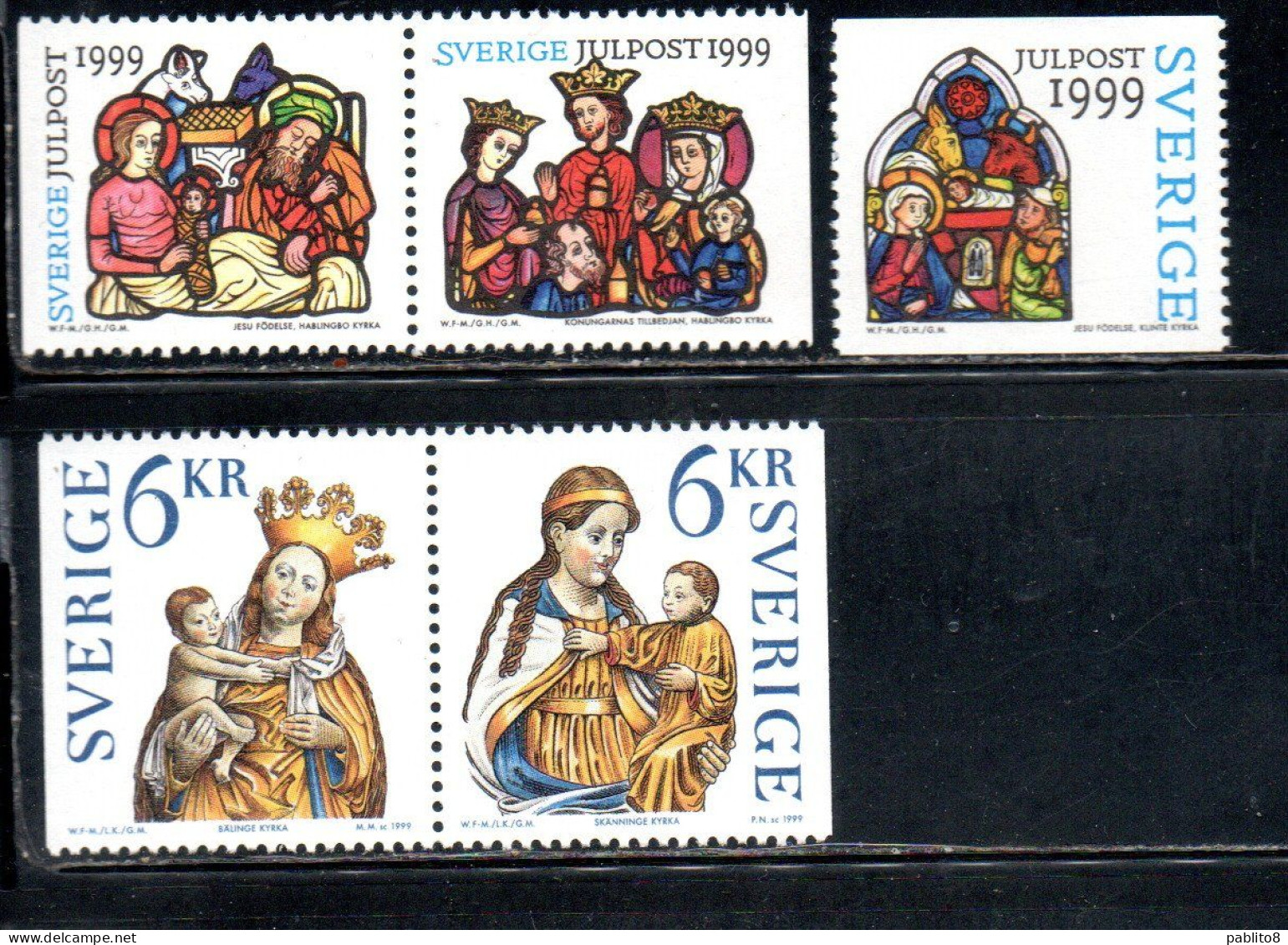 SWEDEN SVERIGE SVEZIA SUEDE 1999 CHRISTMAS NATALE NOEL WEIHNACHTEN NAVIDAD COMPLETE SET SERIE COMPLETA MNH - Unused Stamps