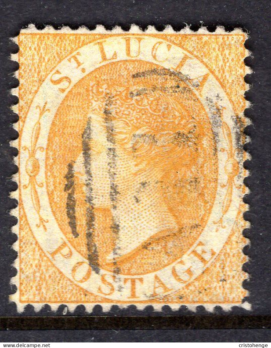 St Lucia 1864-76 QV - Wmk. Crown CC - P.14 - 4d Yellow Used (SG 16) - Ste Lucie (...-1978)