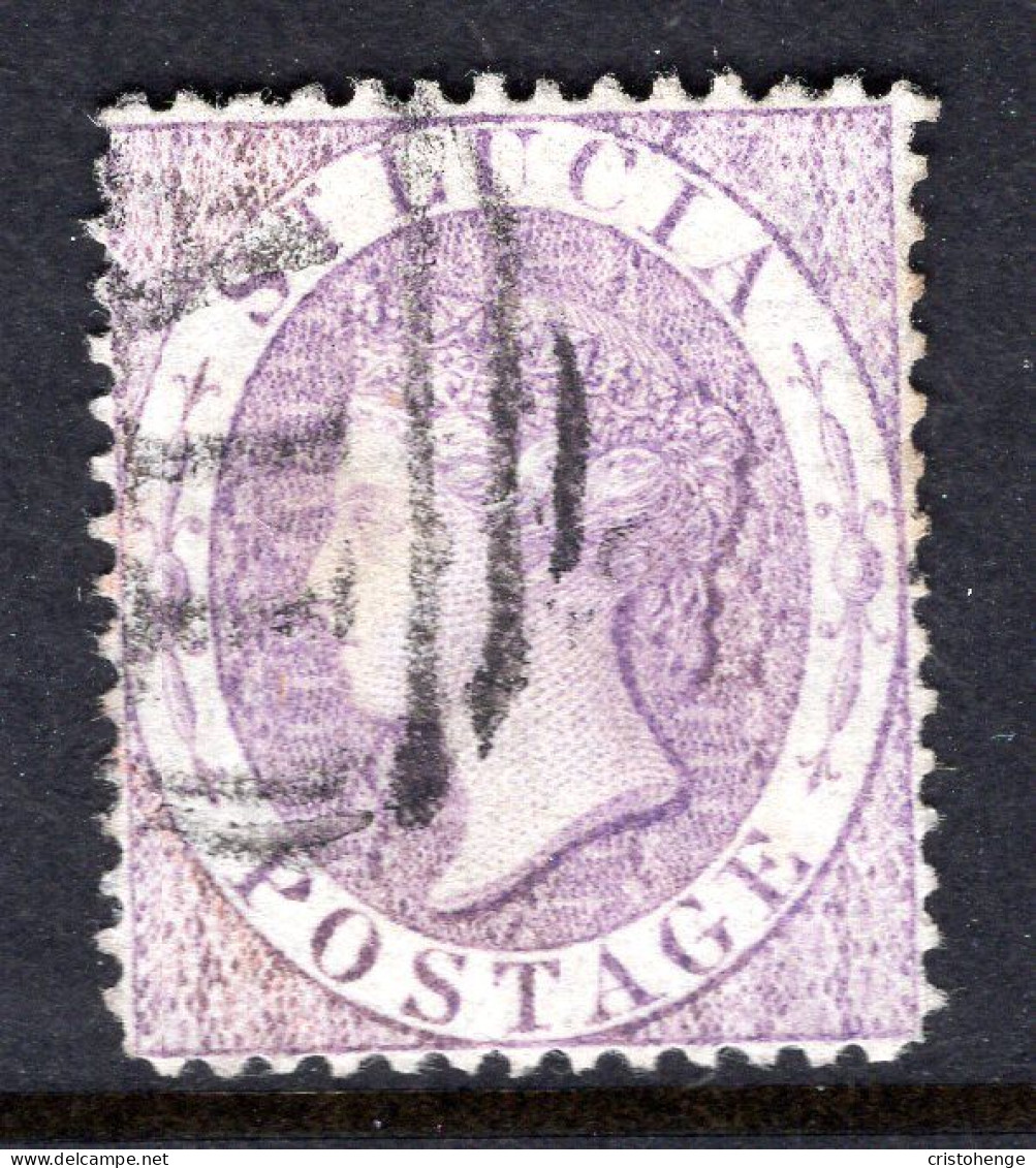 St Lucia 1864-76 QV - Wmk. Crown CC - P.14 - 6d Mauve Used (SG 17) - Ste Lucie (...-1978)