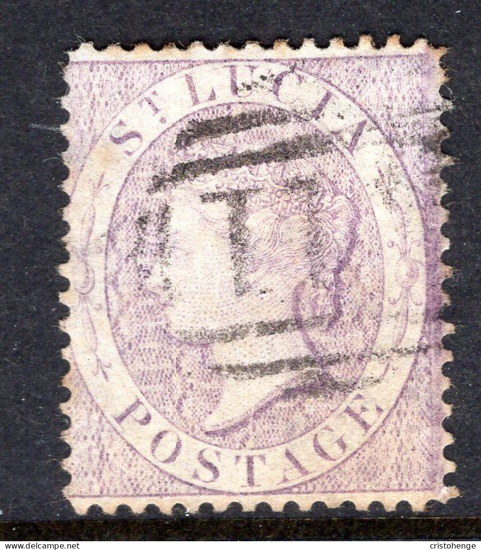 St Lucia 1864-76 QV - Wmk. Crown CC - P.14 - 6d Pale Lilac Used (SG 17a) - St.Lucia (...-1978)