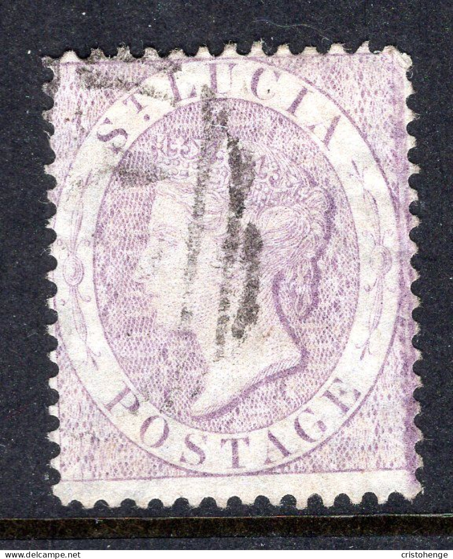 St Lucia 1864-76 QV - Wmk. Crown CC - P.14 - 6d Pale Lilac Used (SG 17a) - St.Lucia (...-1978)