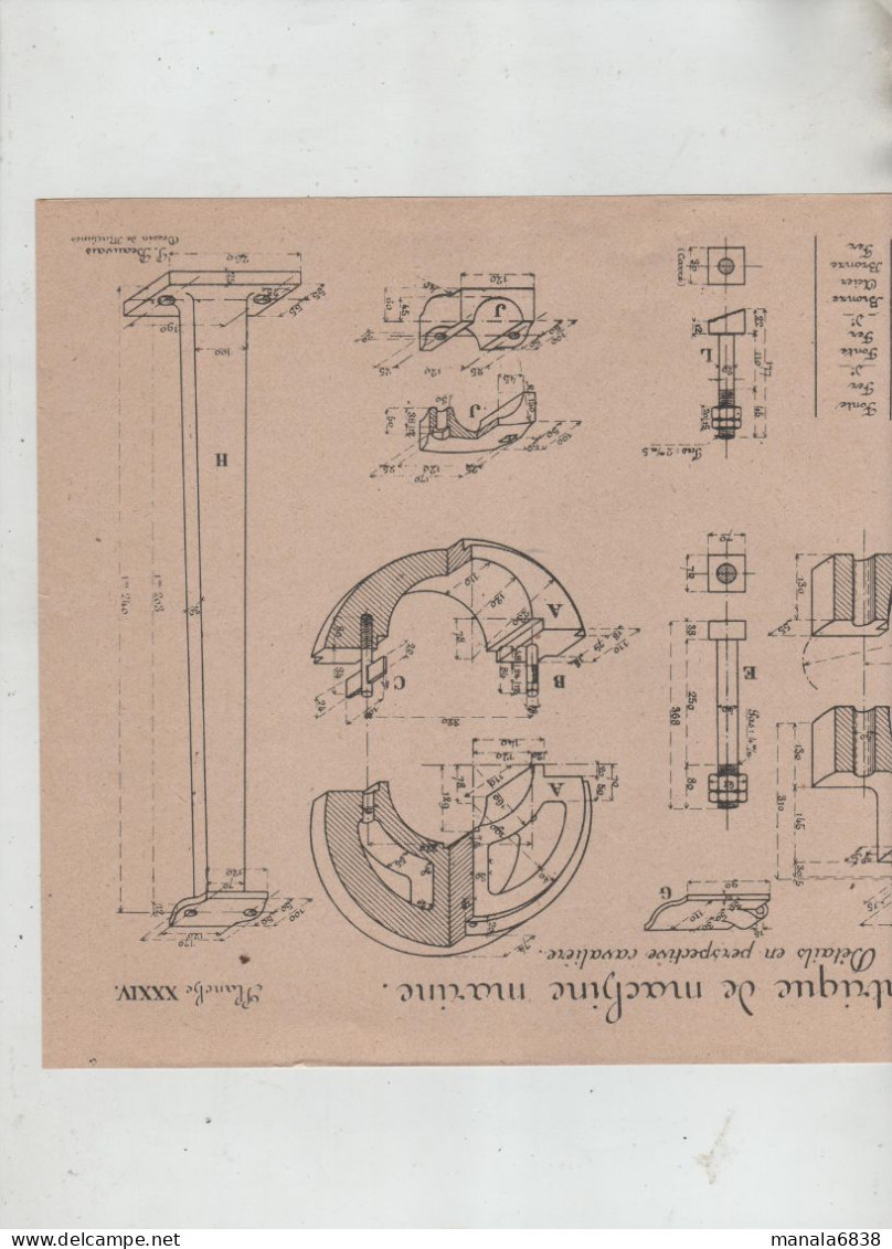 Ecoles Arts Métiers Excentrique De Machine Marine Beauvais  Planche 34 - Altri Disegni