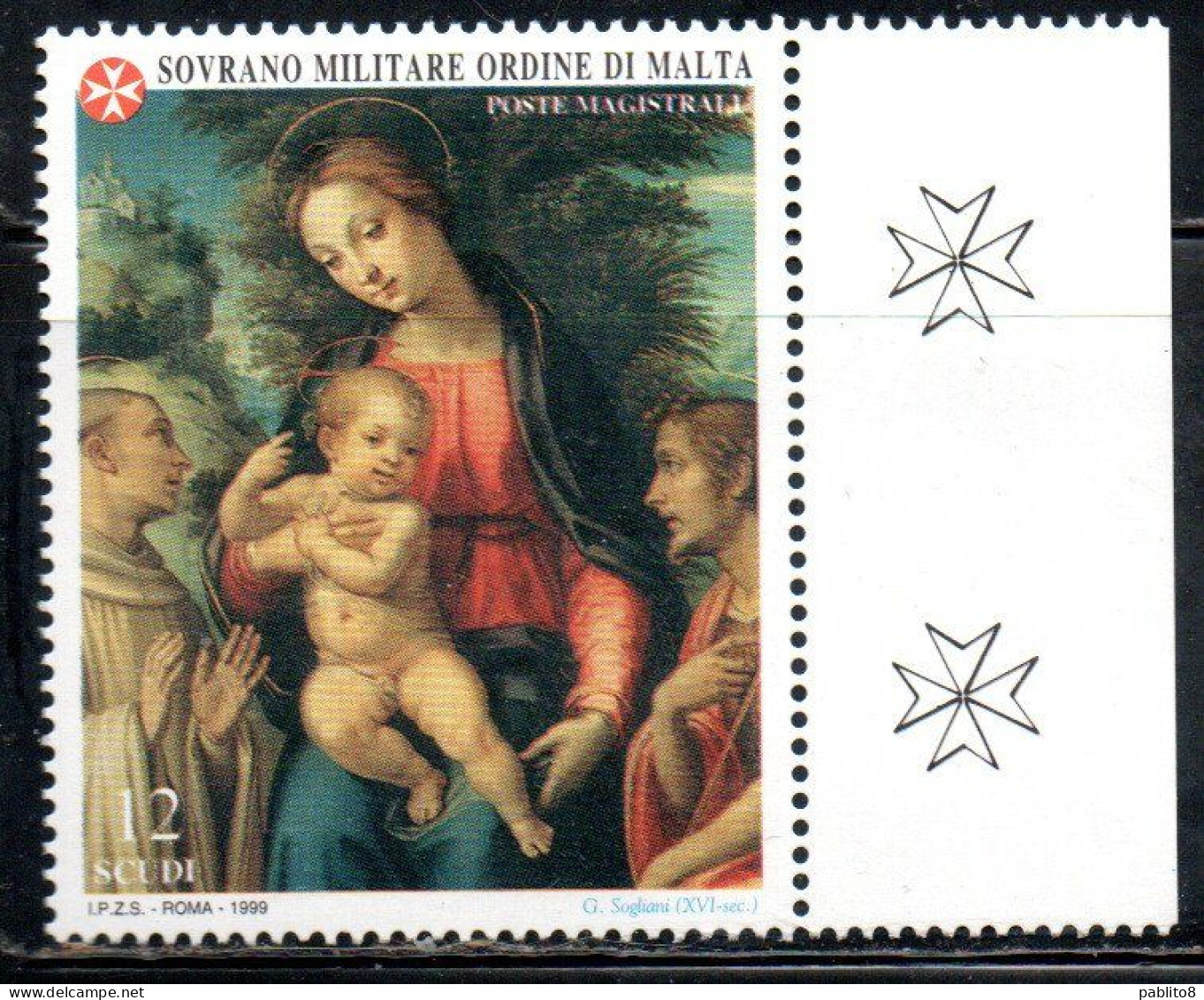 SMOM SOVRANO ORDINE MILITARE DI MALTA 1999 NATALE CHRISTMAS NOEL WEIHNACHTEN NAVIDAD 12s MNH - Sovrano Militare Ordine Di Malta