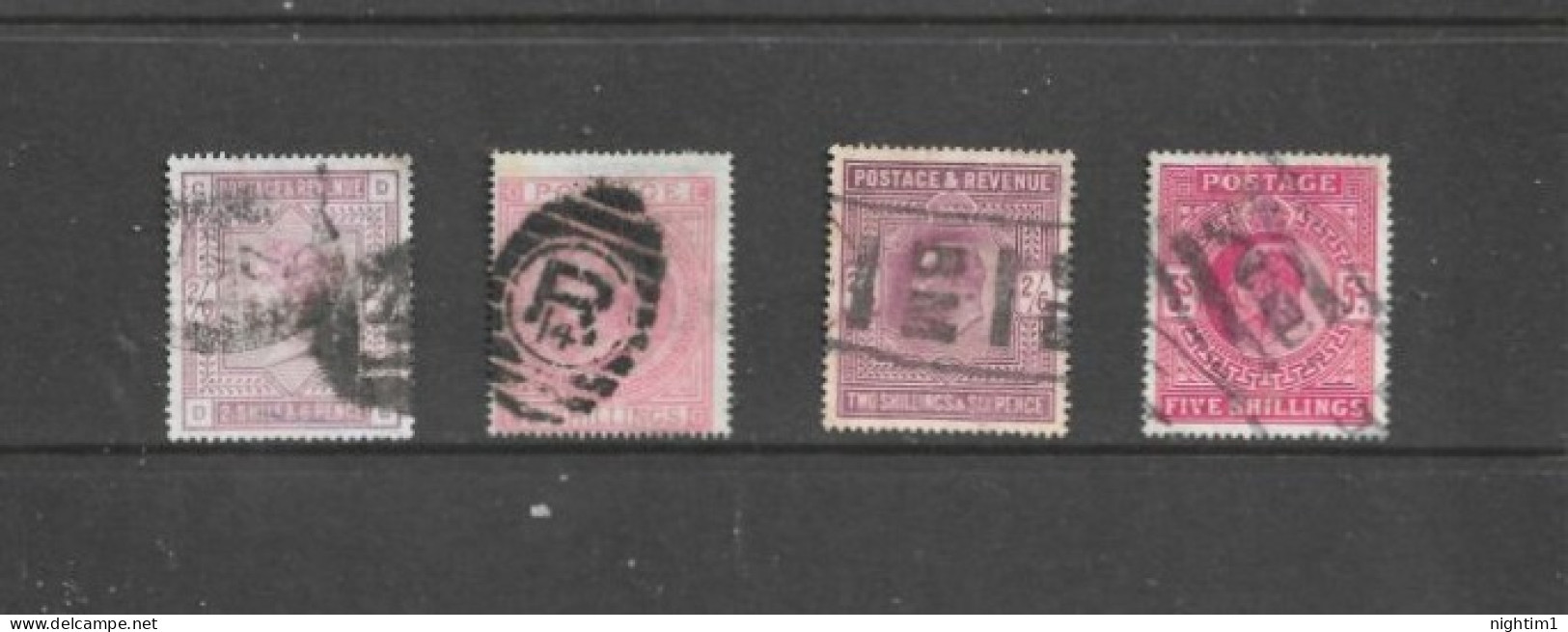 GREAT BRITAIN COLLECTION.  VICTORIA AND EDWARD VII  2/6d AND 5/-.  USED. - Usados