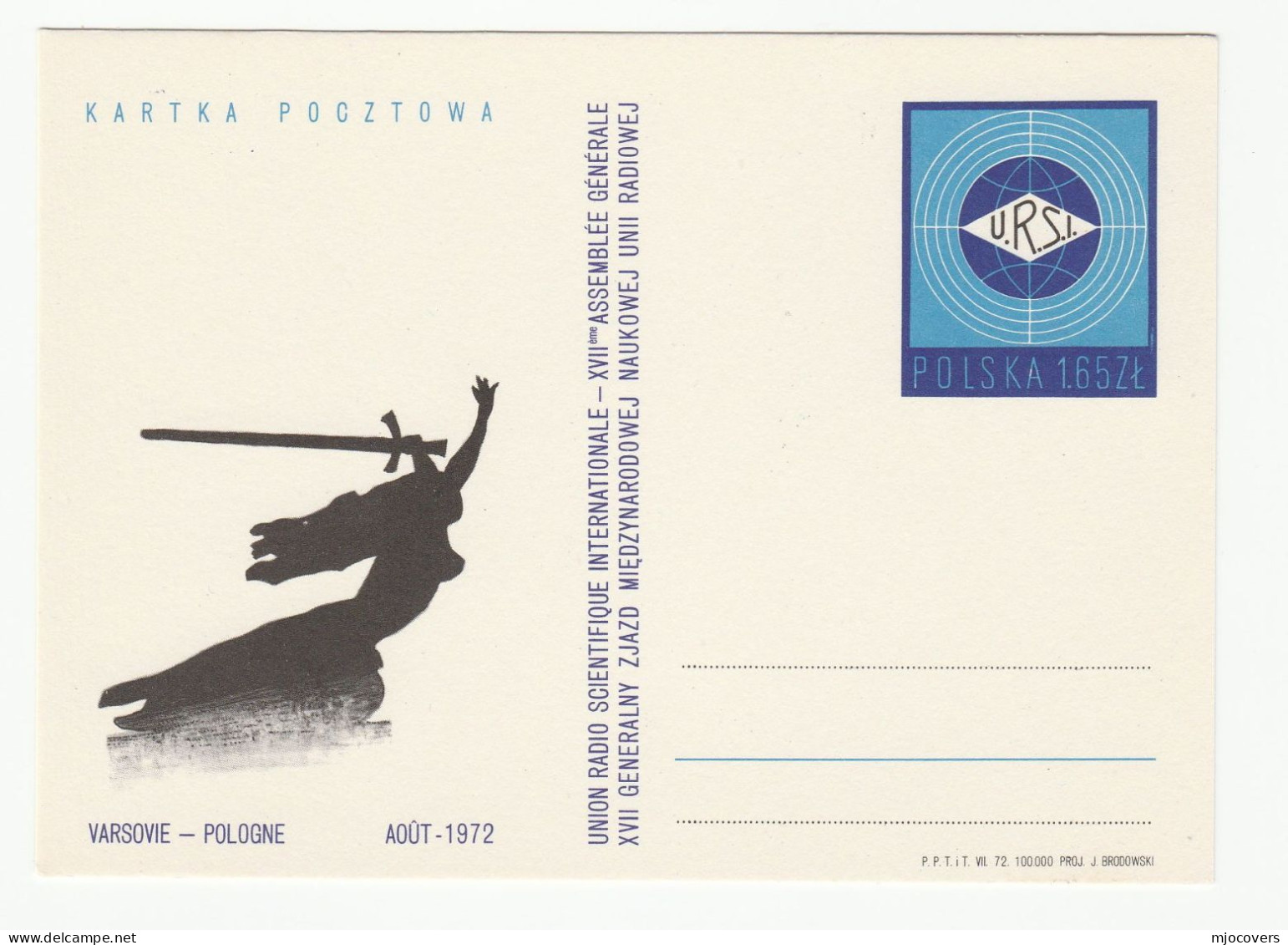 International SCIENTIFIC RADIO  Meeting  1972  Event POLAND Postal STATIONERY CARD Cover Stamps Telecom Broadcasting - Telekom