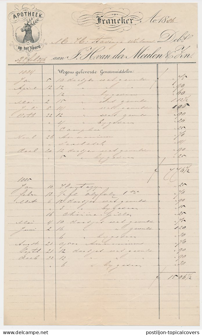 Nota Franeker 1886 - Apotheek - Hert - Holanda