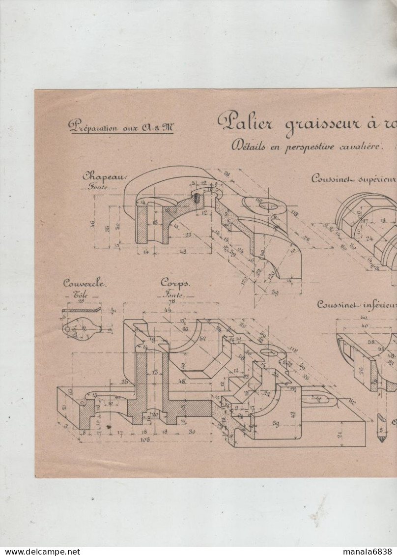 Ecoles Arts Métiers Palier Graisseur à Rotins   Beauvais  Planche 33 - Andere Pläne