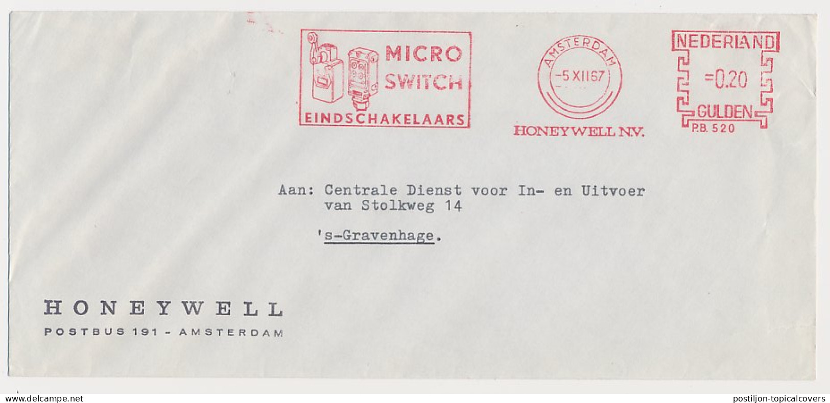 Meter Cover Netherlands 1967 Micro Switch - Electricity - Honeywell - Andere & Zonder Classificatie