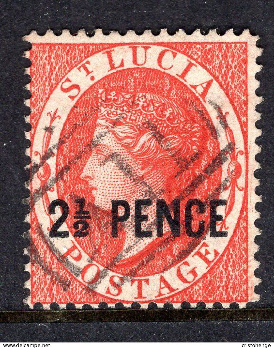 St Lucia 1881 QV - Surcharges - 2½d Brown-red Used (SG 24) - Ste Lucie (...-1978)