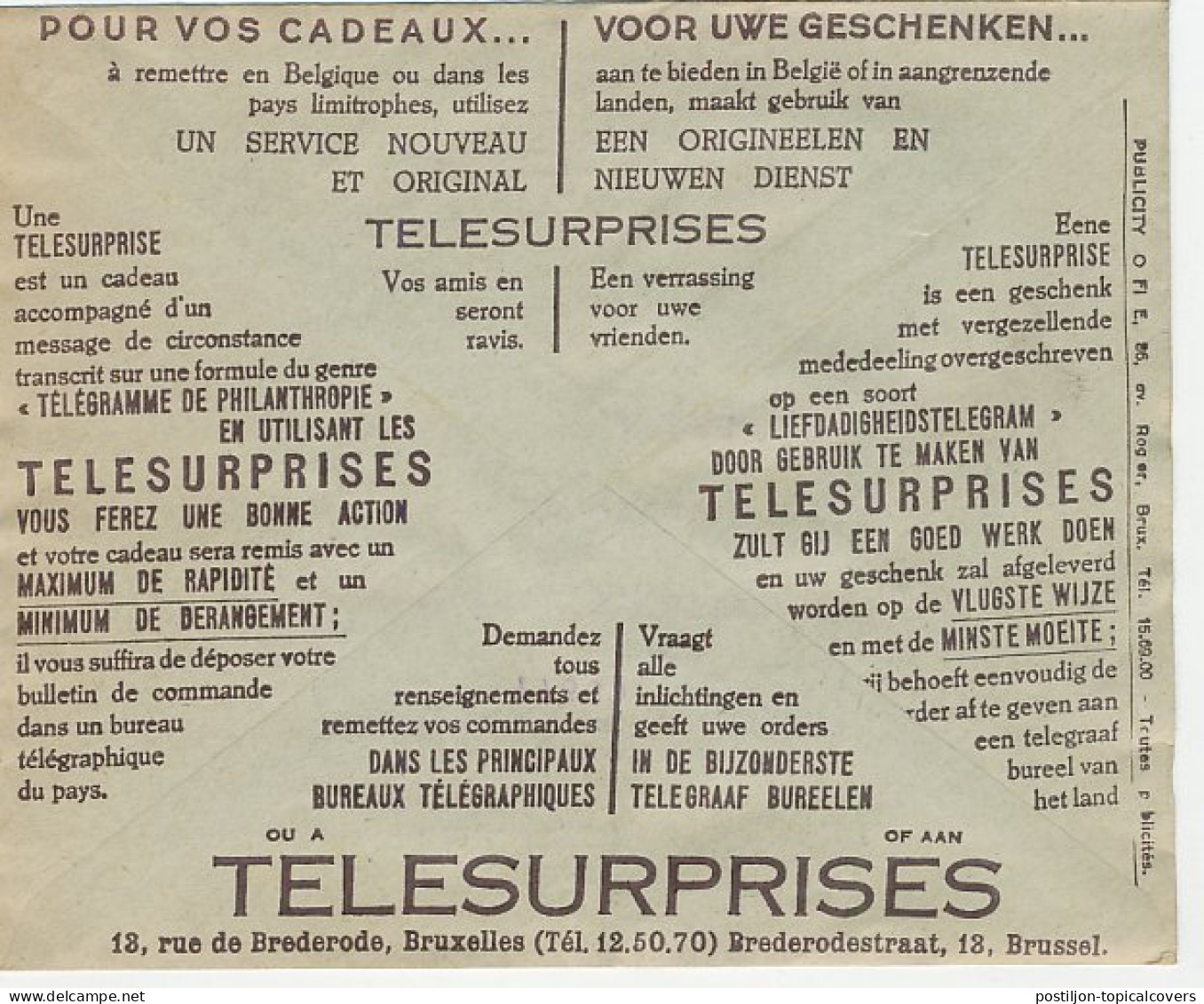Postal Cheque Cover Belgium 1936 Radio - Charity Telegram - Non Classés
