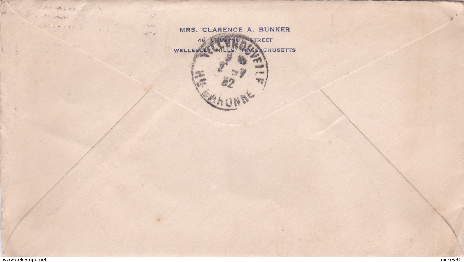 Etats-Unis --1932--letttre WELLESLEY (Massa ) Pour VILLENOUVELLE-31 (France)..timbres , Cachet - Brieven En Documenten