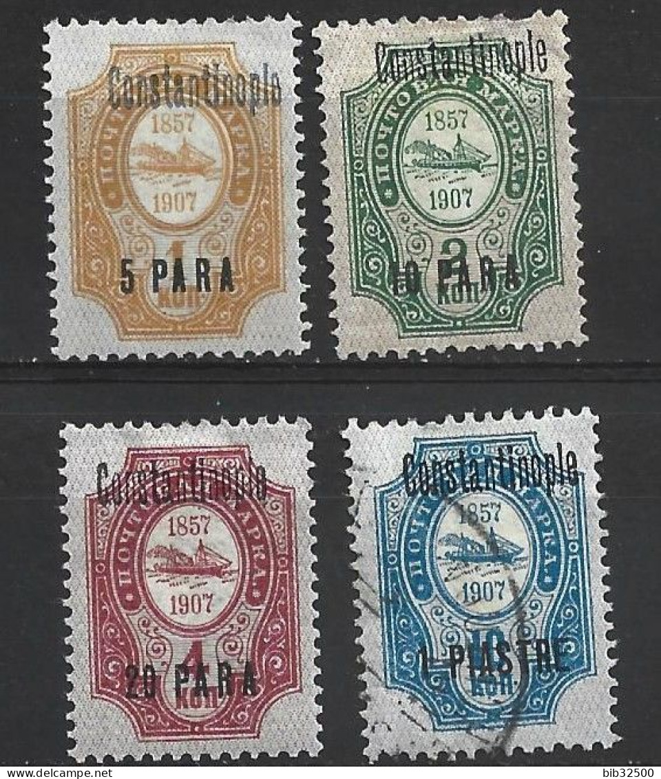 1909 - 1910 : Bureaux Russes Du Levant :  4 Timbres De Constantinople - Turkish Empire