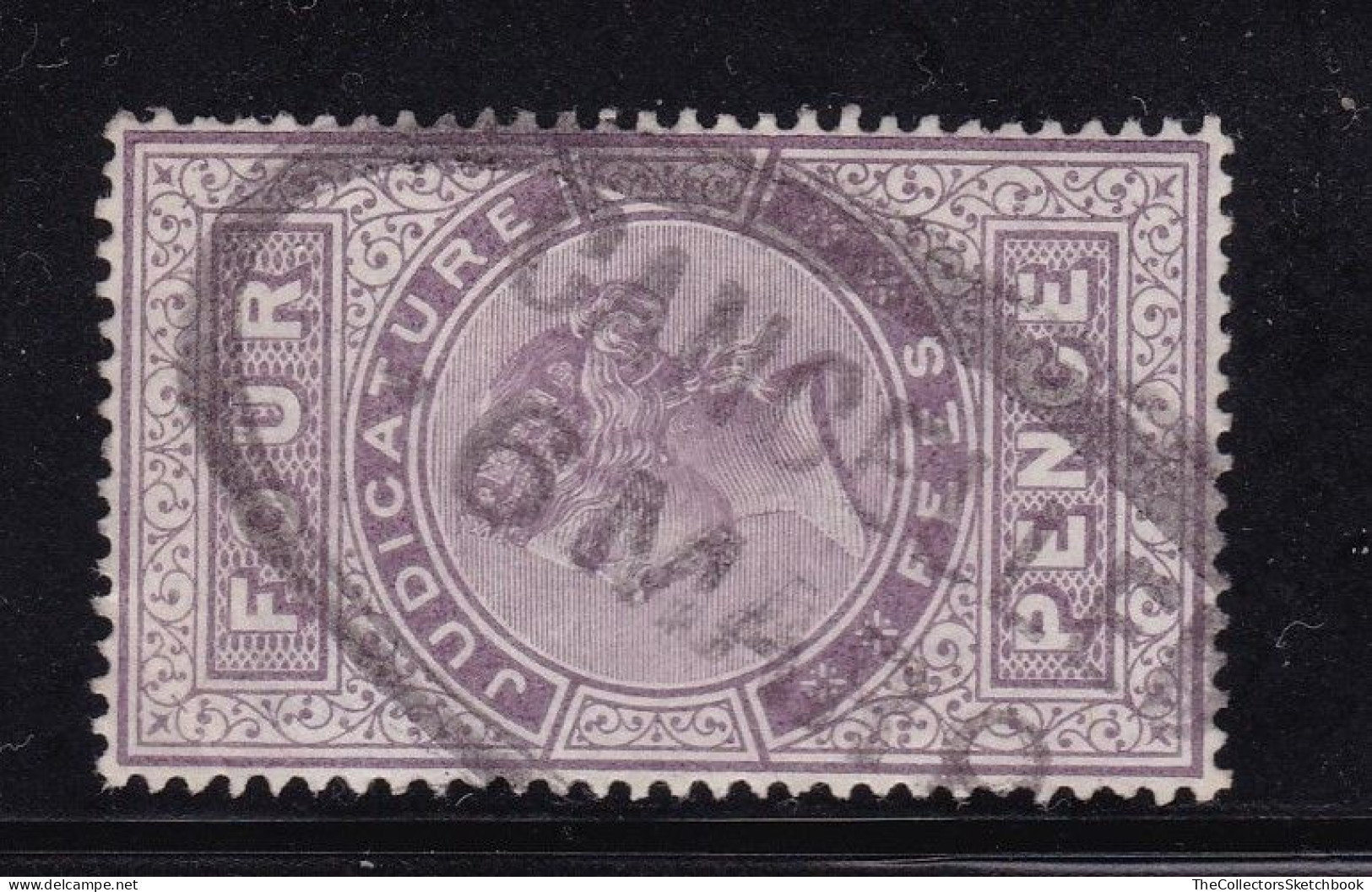 GB Judicature Fees 4d Lilac Watermark Orbs,  Barefoot 31 , Good Used , Corner Crease - Autres - Europe