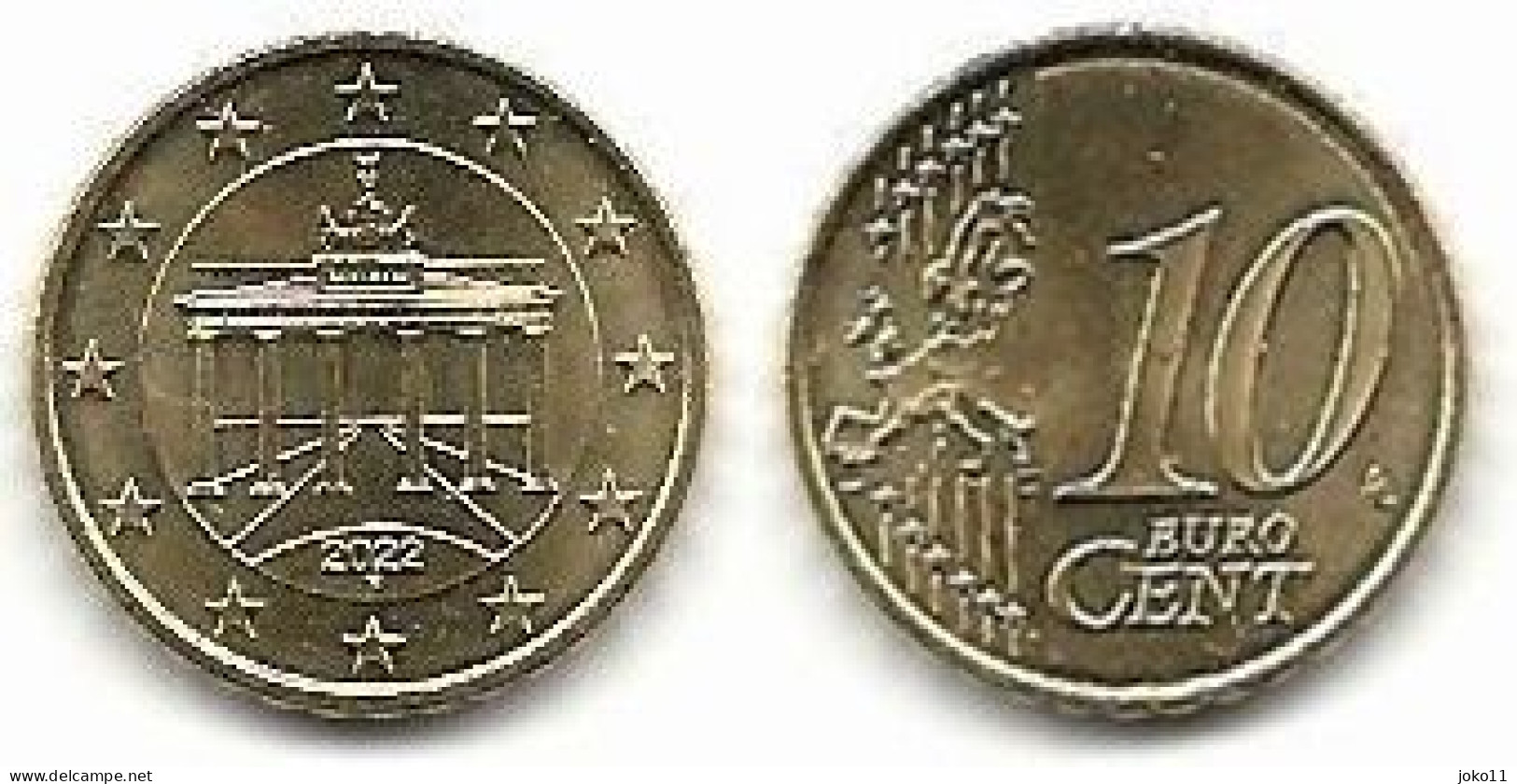 10 Cent, 2022,  Prägestätte (F),  Vz, Sehr Gut Erhaltene Umlaufmünzen - Duitsland