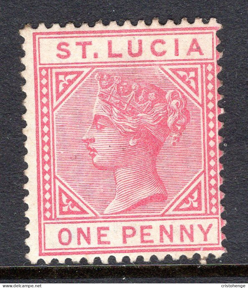 St Lucia 1883-86 QV - Wmk. Crown CA - Die I - 1d Carmine-rose HM (SG 32) - Ste Lucie (...-1978)