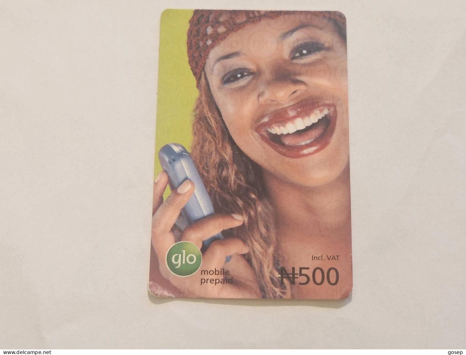 NIGERIA-(NG-GLO-REF-0003-071015)(25)Girl With Mobile Phone(Vertical)(23-3449-7506-7693)(500 Naria Nigri-5.1.07(send Card - Nigeria