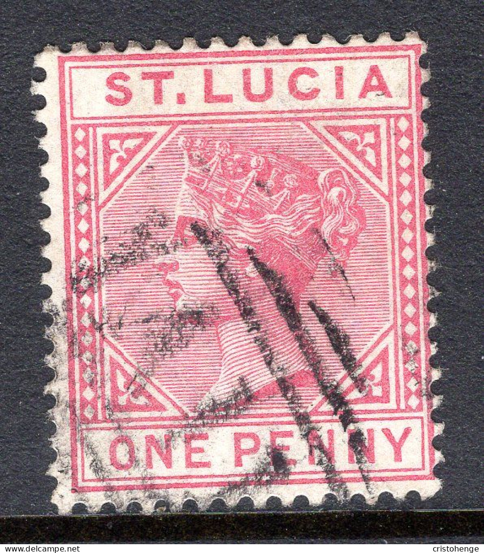 St Lucia 1883-86 QV - Wmk. Crown CA - Die I - 1d Carmine-rose Used (SG 32) - Ste Lucie (...-1978)