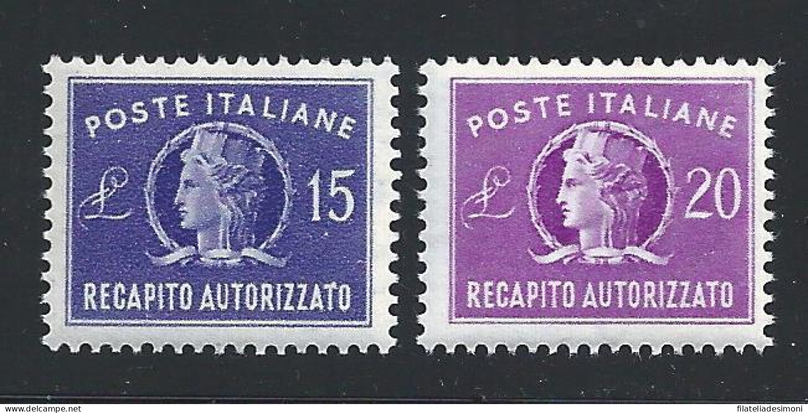 1949-52 Italia - Repubblica - Recapito Autorizzato N. 10/11 Piccolo Formato MNH ** - Poste Exprèsse/pneumatique