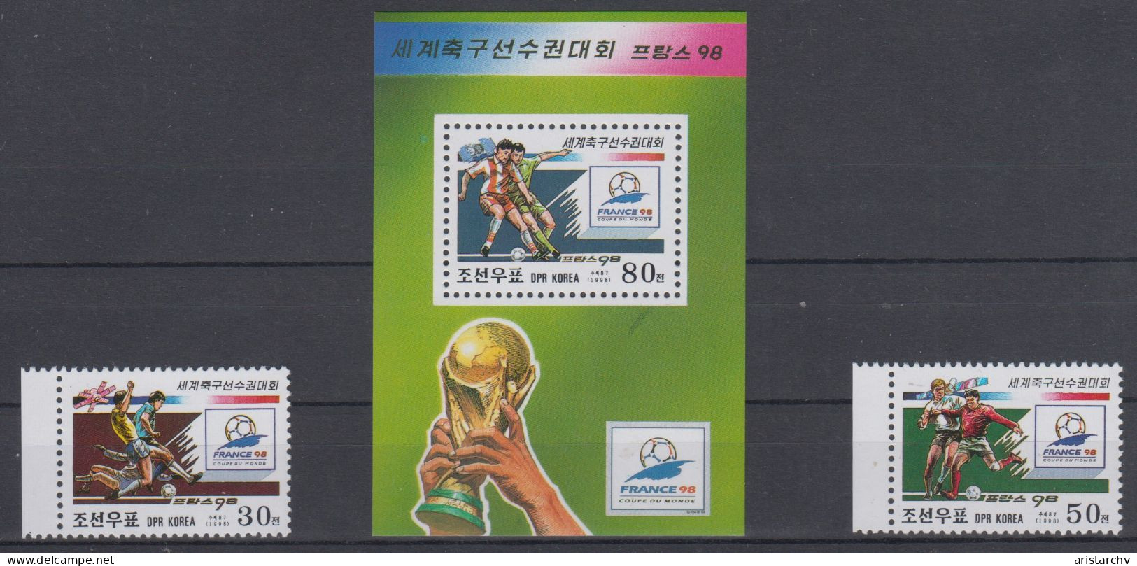 NORTH KOREA 1998 FOOTBALL WORLD CUP S/SHEET 2 STAMPS AND SHEETLET - 1998 – Frankrijk