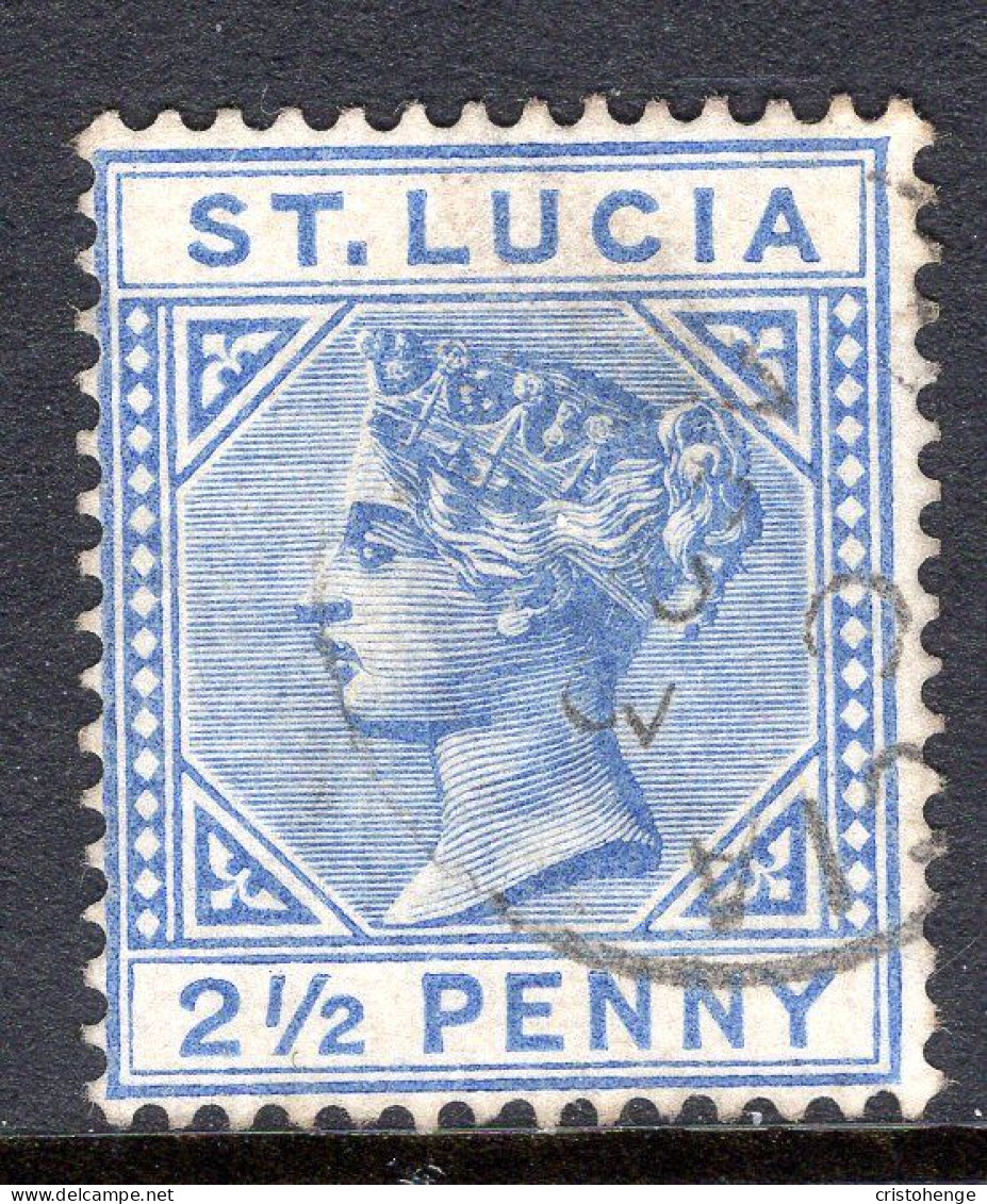 St Lucia 1883-86 QV - Wmk. Crown CA - Die I - 2½d Blue Used (SG 33) - Ste Lucie (...-1978)