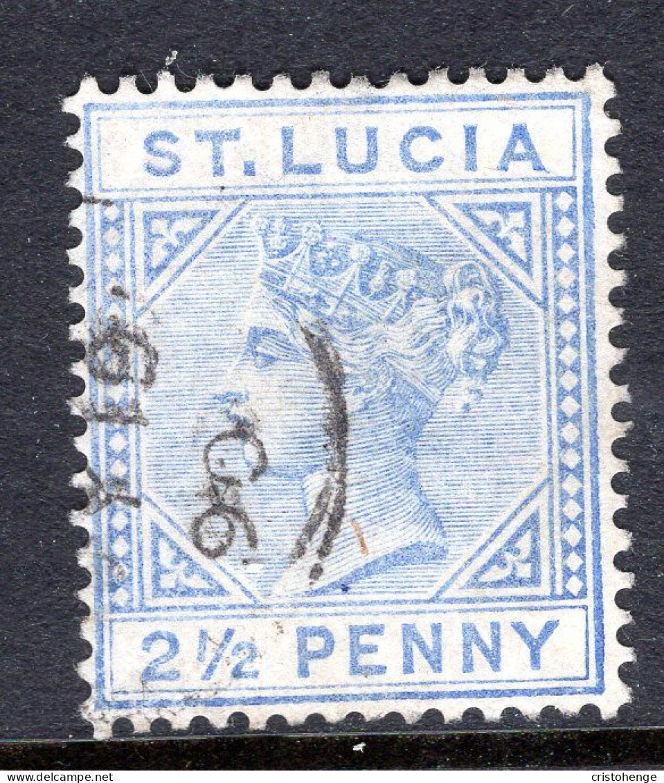 St Lucia 1883-86 QV - Wmk. Crown CA - Die I - 2½d Blue Used (SG 33) - St.Lucia (...-1978)