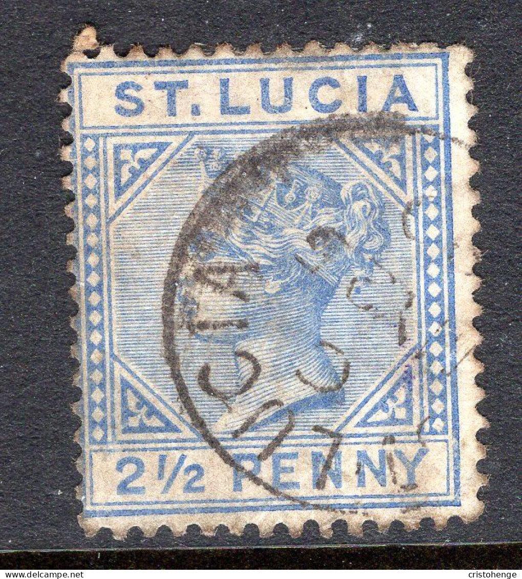 St Lucia 1883-86 QV - Wmk. Crown CA - Die I - 2½d Blue Used (SG 33) - St.Lucia (...-1978)