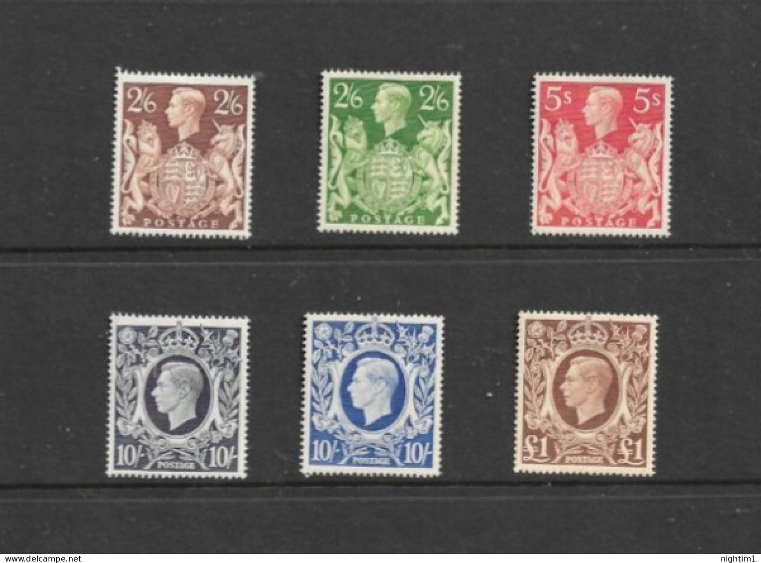 GREAT BRITAIN COLLECTION.  1939/1948 GEORGE VI HIGH VALUES. SET OF 6. MOUNTED MINT. - Ongebruikt