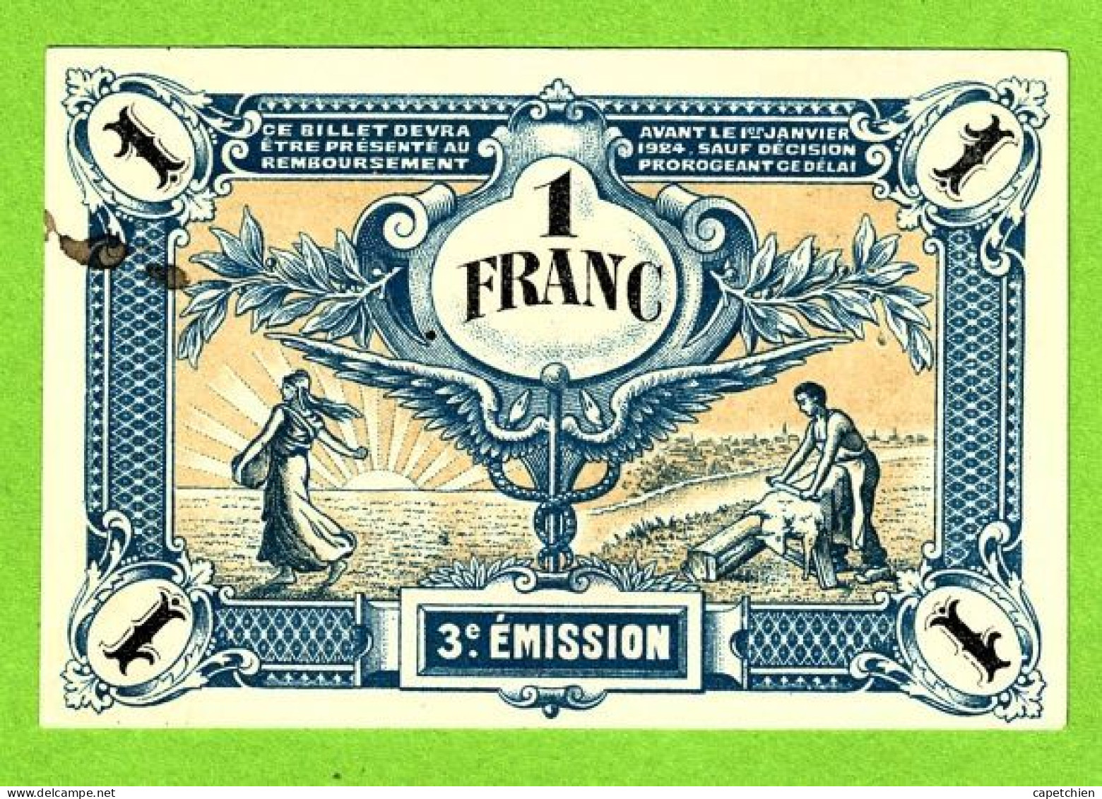 FRANCE/ CHAMBRE DE COMMERCE Des DEUX SÈVRES / 1 FRANC / 13 NOVEMBRE 1920 / 017,252 - Handelskammer