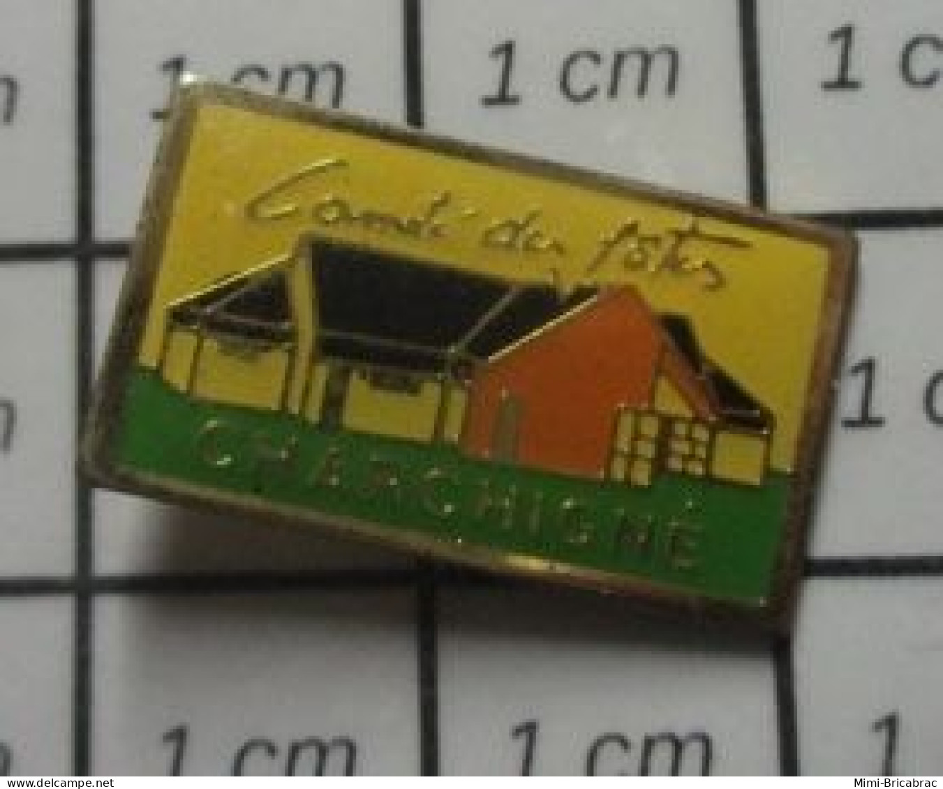 910c Pin's Pins / Beau Et Rare : VILLES / CHARCHIGNE COMITE DES FETES SALLE MUNICIPALE - Cities