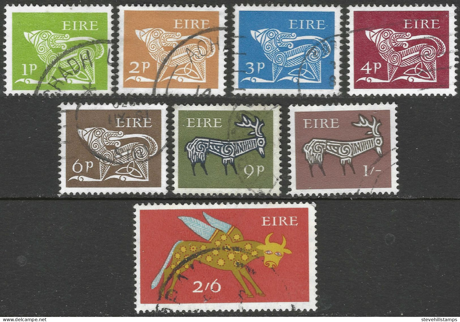 Ireland. 1968-70 Definitives. 8 Used Values To 2/6. SG 248etc. M4057 - Oblitérés