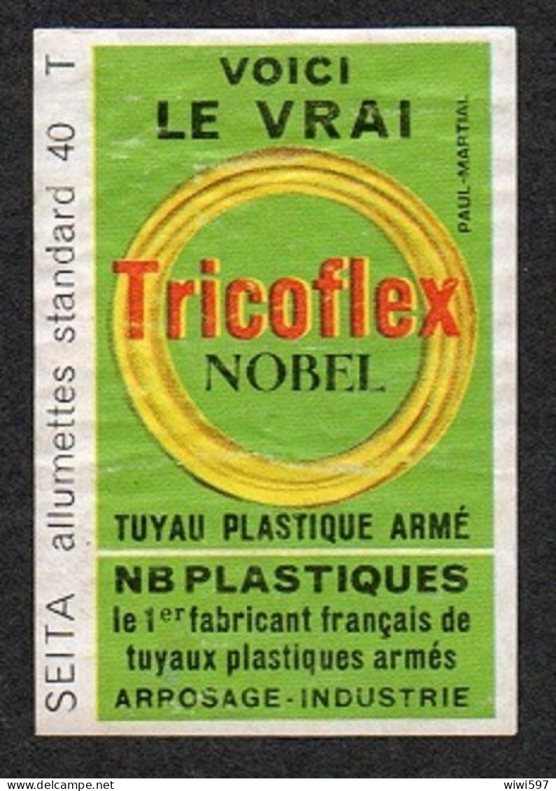 ÉTIQUETTE DE BOITE D'ALLUMETTES - NOBEL LE VRAI TRICOFLEX - Matchbox Labels