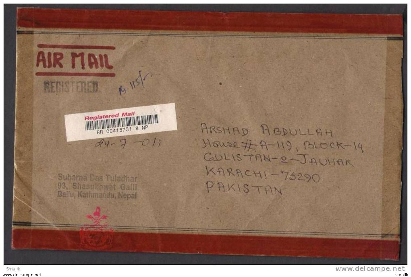NEPAL Postal History Big Cover On First Ascent Of Mt. Dhaulagiri 2010, Women Mountaineer, Mountain, Registered Used 2011 - Nepal
