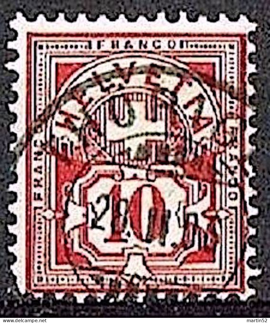 Schweiz Suisse 1894: Faserpapier Mélée: Zu 61B Mi 54Y Yv 65 / 10c Mit Voll-⊙ THÖRINGEN 28.II.00 (Zu CHF 0.75) - Oblitérés