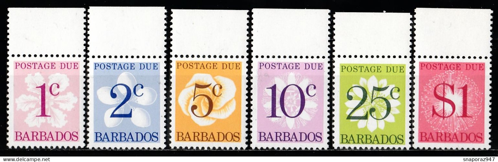 1976 Barbados Timbre Taxe Set MNH** Ta2 - Barbades (1966-...)