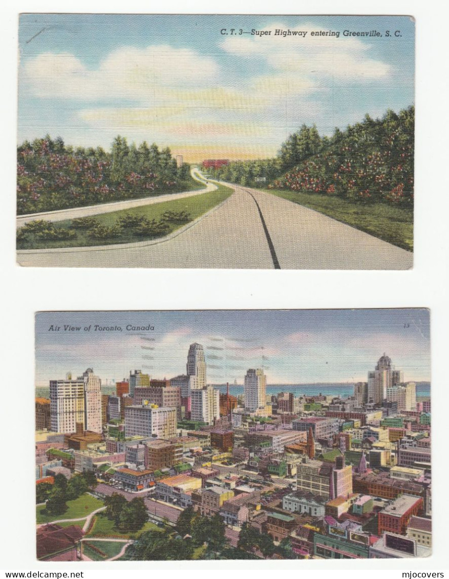 1930s - 1952  Canada SUDBURY,  GREENVILLE, ,BANFF, TORONTO Postcards Postcard - Collections & Lots