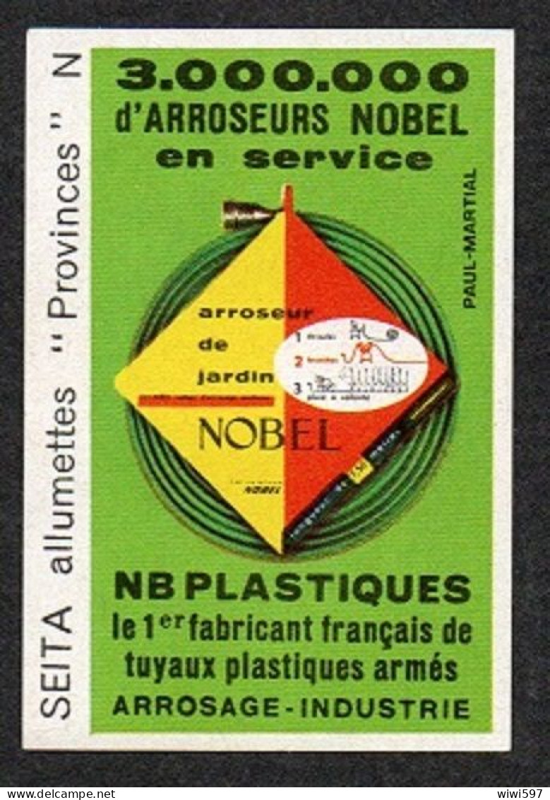 ÉTIQUETTE DE BOITE D'ALLUMETTES - NOBEL 3000000 D'ARROSEURS - Matchbox Labels