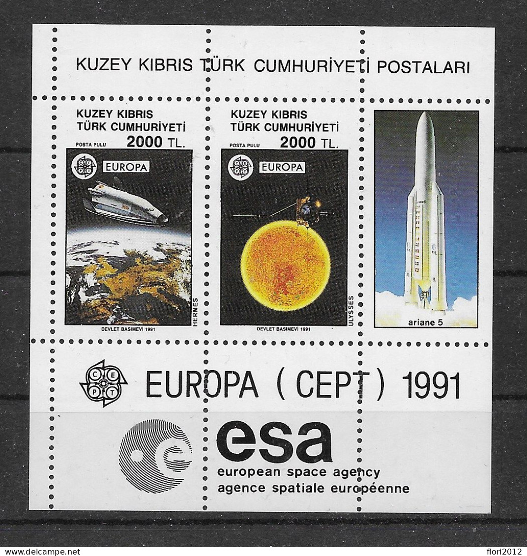 Türkisch-Zypern 1991 Europa/Cept Block 9 Postfrisch ** - Unused Stamps