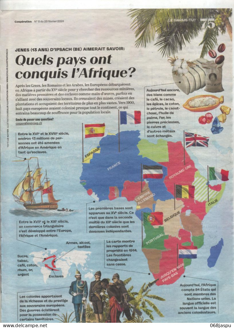 Page Coop Theme Pays Conquis Afrique - 1950 à Nos Jours