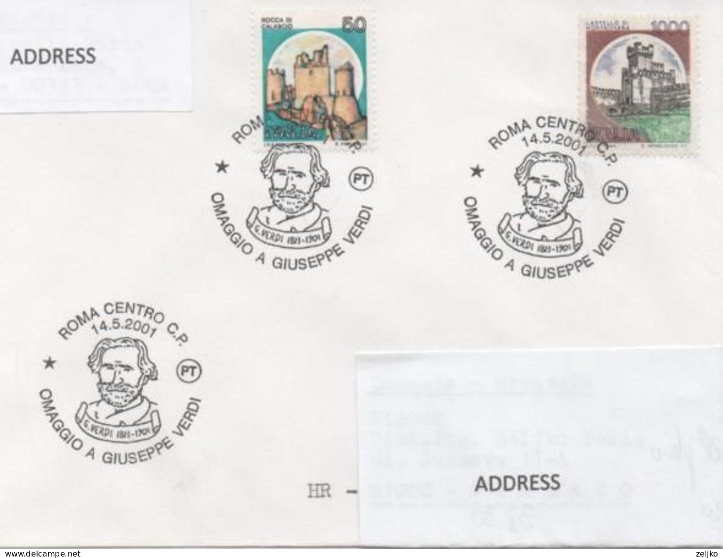 Italy, Music, 100 Anniversary Of Verdi's Death, Roma, Mailed To Croatia - Musique