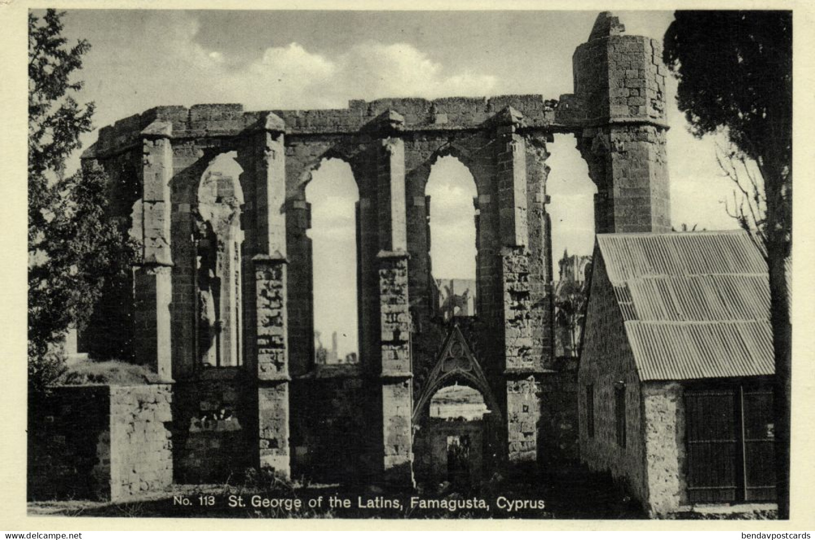 Cyprus, FAMAGUSTA, St. George Of The Latins (1930s) Postcard - Cyprus