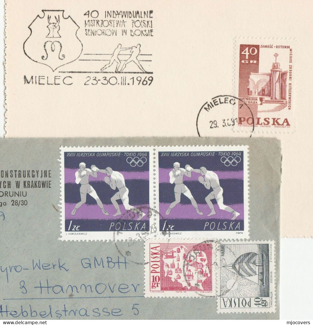 BOXING  2 Diff  1969 Poland COVERS  Match Event And Multi Stamps  Cover Sport - Boksen