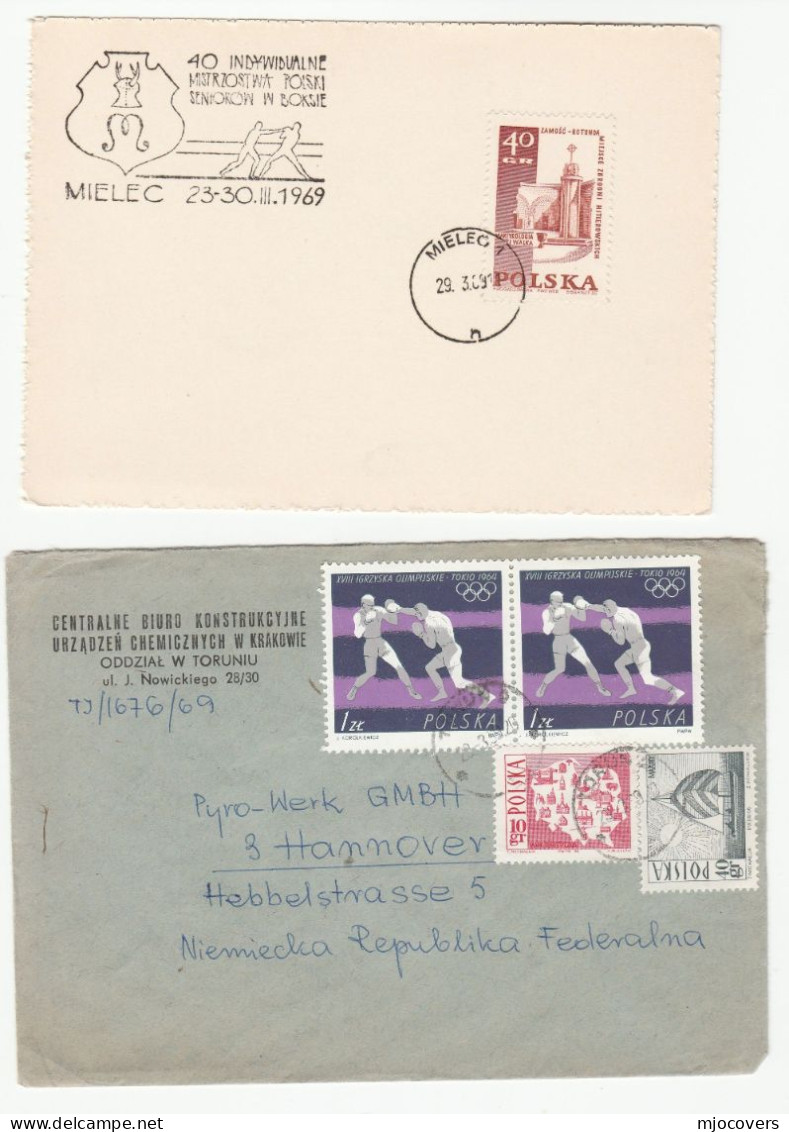 BOXING  2 Diff  1969 Poland COVERS  Match Event And Multi Stamps  Cover Sport - Boxen