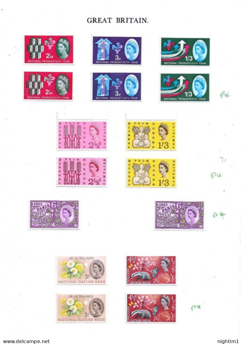 GREAT BRITAIN COLLECTION.  ELIZABETH II ORDINARY AND PHOSPHOR SETS. MOUNTED MINT. - Ongebruikt