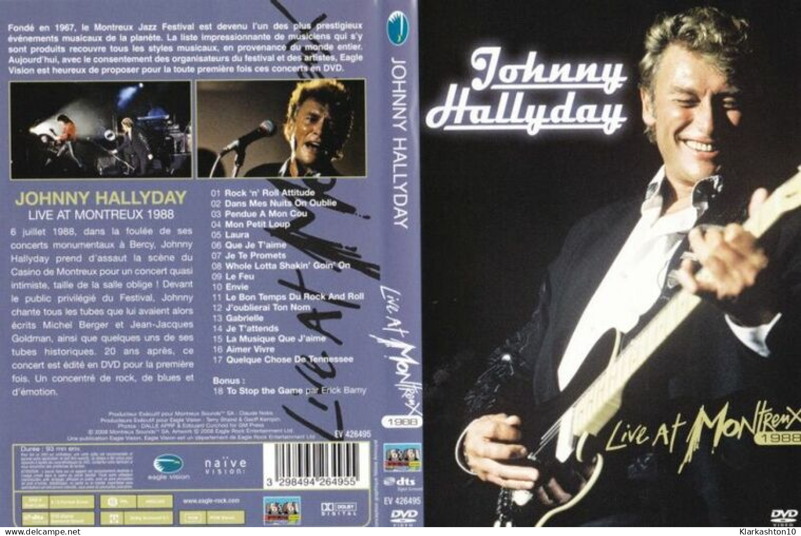 Johnny Hallyday: Live At Montreux 1988 [DVD] - Otros & Sin Clasificación