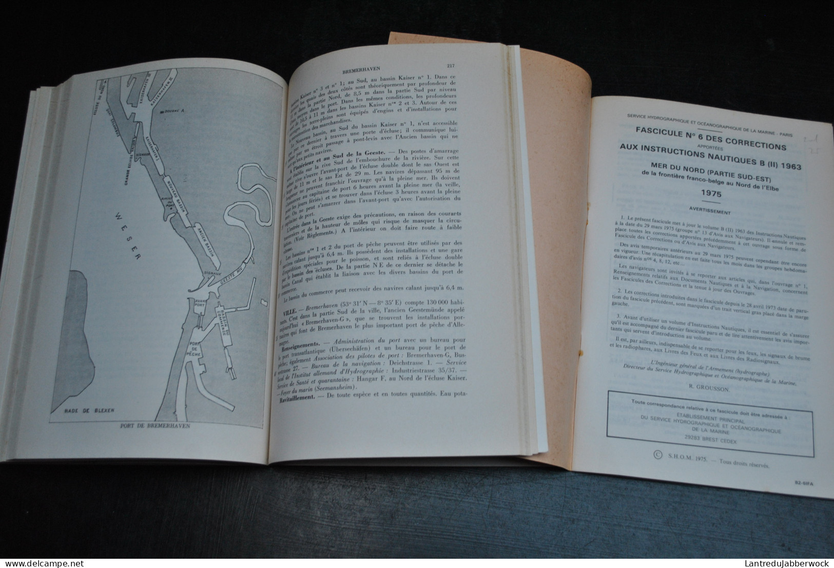 Instructions Nautiques Mer Du Nord Partie Sud-est De La Frontière Franco-belge Au Nord De L'Elbe 1963 + Corrections 1975 - Bateau