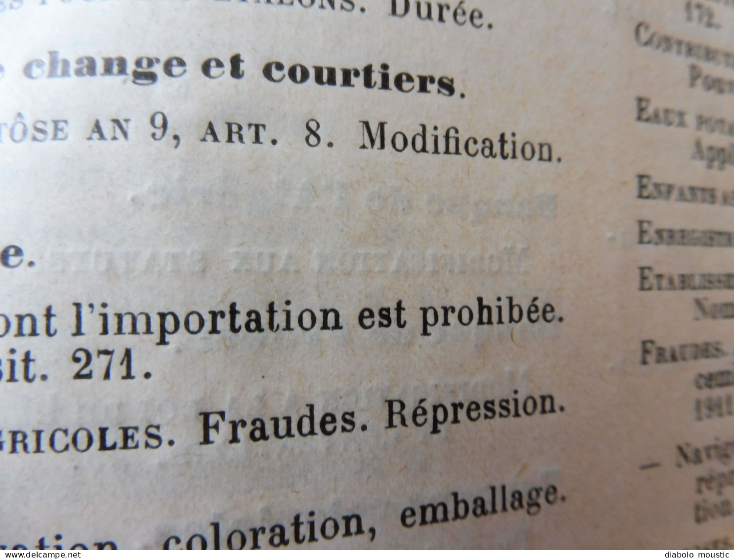 1912  RECUEIL des LOIS ,dont aussi sur les répression des fraudes  ; Etc